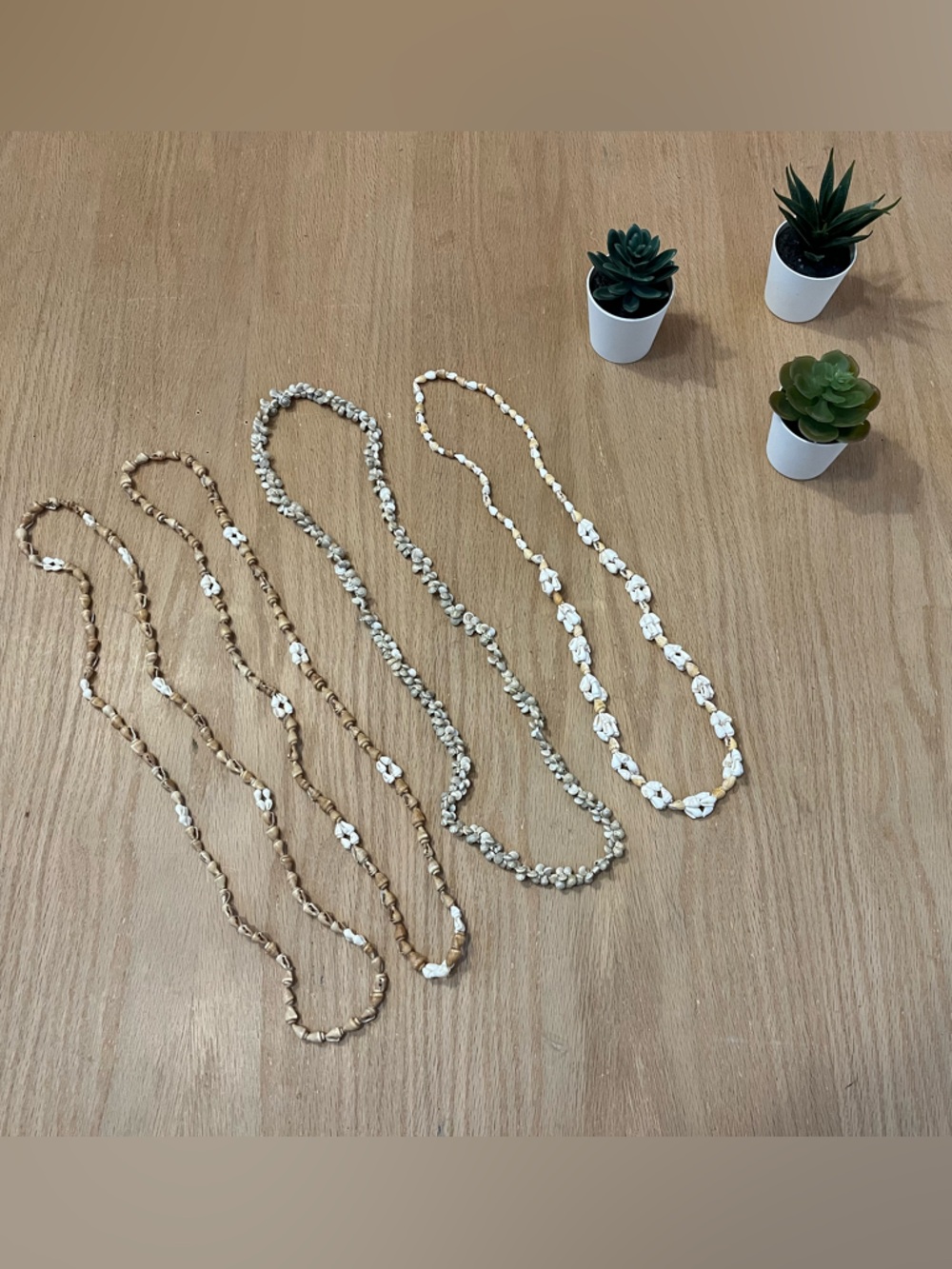 Vintage Shell Lei Necklaces x 4